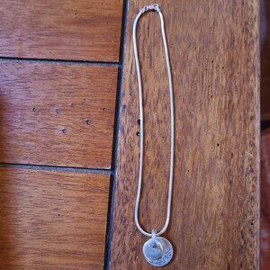 SILPADA 925 STERLING SILVER DISC CIRCLE PENDANT CHAIN NECKLACE S0959